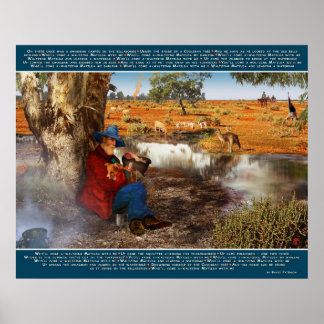 Waltzing Matilda with Banjo Paterson Lyrics and St Poster