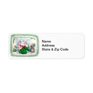 Waltzing Santa & Mrs. Claus Avery Label