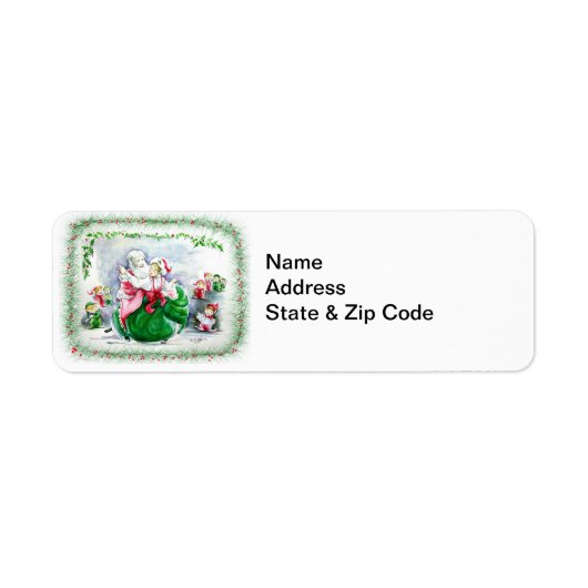 Waltzing Santa & Mrs. Claus Avery Label (Vorne)