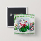 Waltzing Santa & Mrs. Claus Button (Vorne & Hinten)