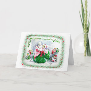 Waltzing Santa & Mrs. Claus Card Feiertagskarte