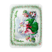 Waltzing Santa & Mrs Claus Premium Magnet (Vertikal)