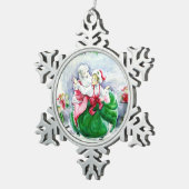 Waltzing Santa & Mrs Claus Snowflake Ornament (Rechts)