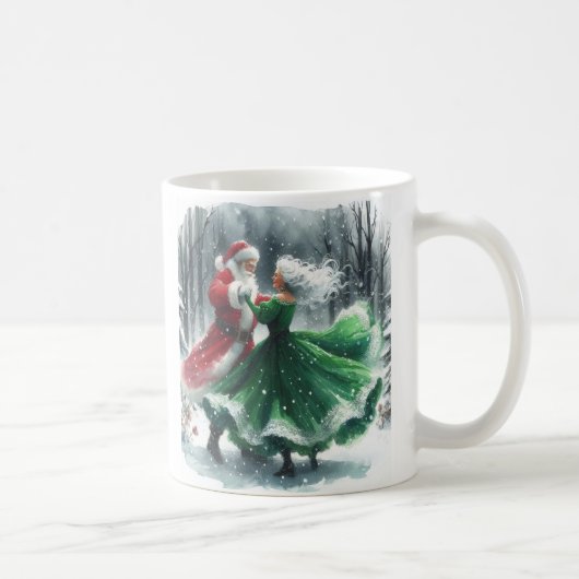 Waltzing Santa und Mrs. Claus Kaffeetasse (Rechts)