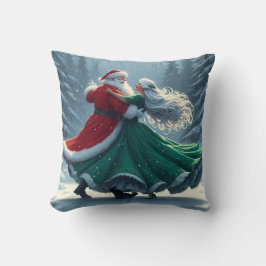 Waltzing Santa und Mrs. Claus Kissen