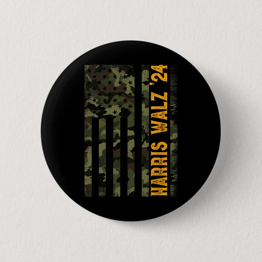 Walz 2024 Camouflage Kamala Button (Vorderseite)