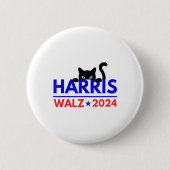 Walz 2024 Funny Cat Election Kamala Harris Tim Wal Button (Vorderseite)
