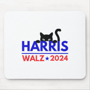 Walz 2024 Funny Cat Election Kamala Harris Tim Wal Mousepad