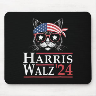 Walz 2024 Funny Cat Election Kamala Harris Tim Wal Mousepad