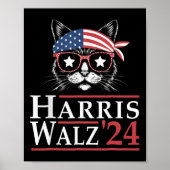 Walz 2024 Funny Cat Election Kamala Harris Tim Wal Poster (Vorne)