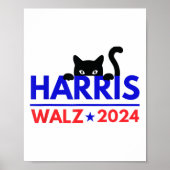 Walz 2024 Funny Cat Election Kamala Harris Tim Wal Poster (Vorne)