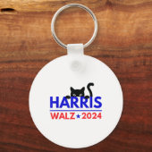 Walz 2024 Funny Cat Election Kamala Harris Tim Wal Schlüsselanhänger (Vorderseite)