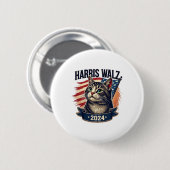 Walz 2024 Funny Cat Kamala Harris Tim Walz Waltz Button (Vorne & Hinten)