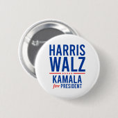 Walz 2024 Kamala Harris für Präsident Tim Walz Button (Vorne & Hinten)