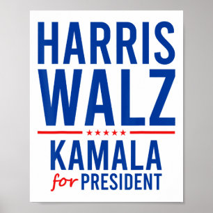 Walz 2024 Kamala Harris für Präsident Tim Walz Poster