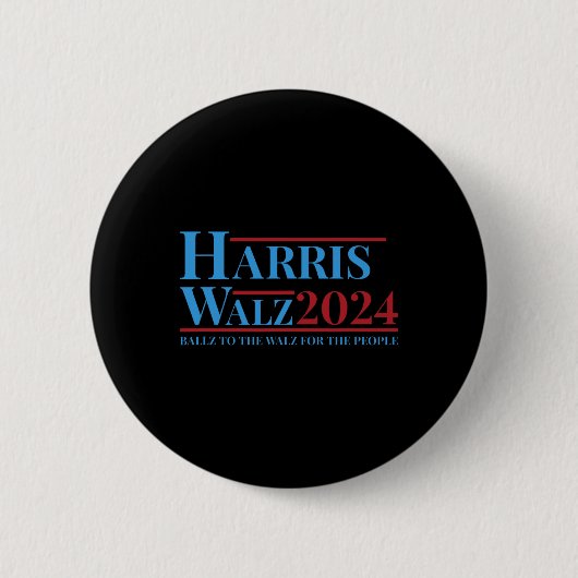 Walz 2024 Kamala Harris Tim Walz Kampagne Funny Te Button (Vorderseite)