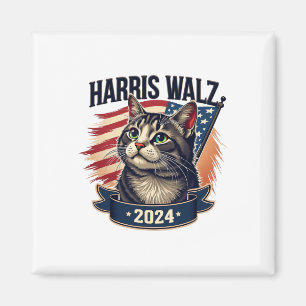 Walz 2024 Lustige Katze Kamala Harris Tim Walz Wal Magnet