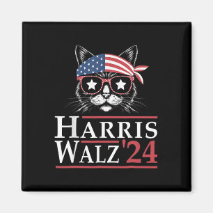 Walz 2024 Lustige Katze Wahl Kamala Harris Tim Wal Magnet