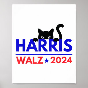 Walz 2024 Lustige Katze Wahl Kamala Harris Tim Wal Poster