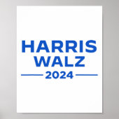 Walz 2024 Präsident Amerikanische Flagge Kamala Ha Poster (Vorne)
