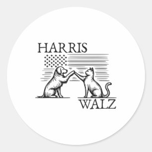 Walz 2024 Präsidentin Amerikanische Flagge Kamala Runder Aufkleber
