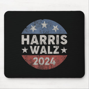 Walz 2024 Vintag Button Kamala Harris Tim Walz Mousepad