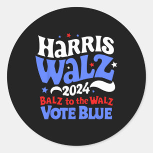 Walz 2024 Wahl Balz zum Walz Vote Blue Funn Runder Aufkleber