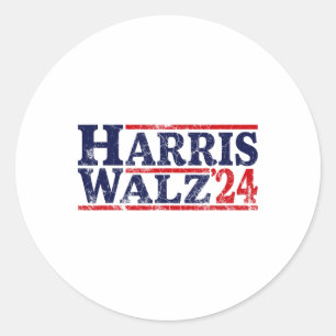 Walz 2024 Wahl Kamala Harris Tim Waltz 2024 16 Runder Aufkleber