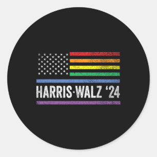 Walz 2024 Wahl Kamala Tim Waltz American Lgbt Runder Aufkleber