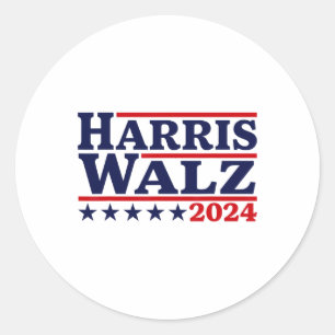 Walz 24 Wahl Kamala Harris Tim Waltz 24 4 Runder Aufkleber