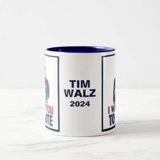 Walz - Ich wollte Sie zur Abstimmung Zweifarbige Tasse (Mittel)