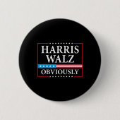 Walz Offensichtlich Präsident Kamala Harris Waltz Button (Vorderseite)
