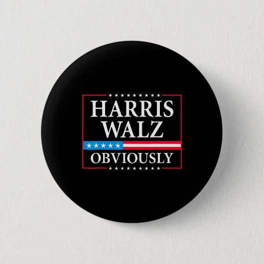 Walz Offensichtlich Präsident Kamala Harris Waltz  Button (Vorderseite)