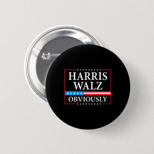 Walz Offensichtlich Präsident Kamala Harris Waltz Button (Vorne & Hinten)