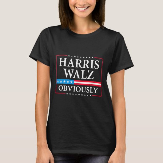 Walz Offensichtlich Präsident Kamala Harris Waltz T-Shirt (Vorderseite)