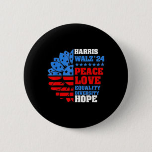 Walz Peace Liebe Equality Hope Diversity Button