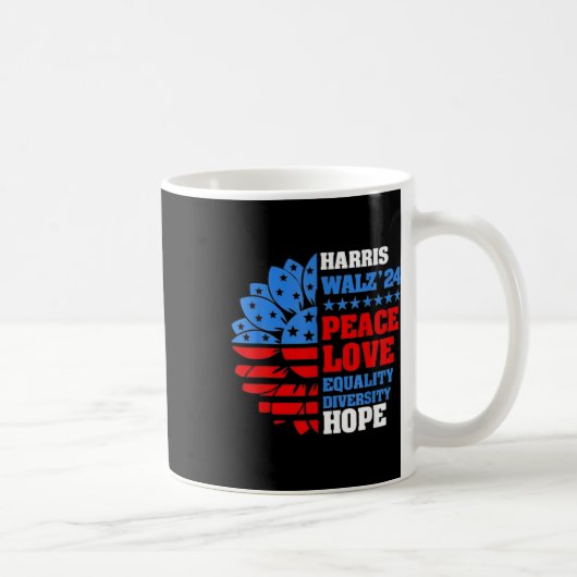 Walz Peace Liebe Equality Hope Diversity Kaffeetasse (Rechts)