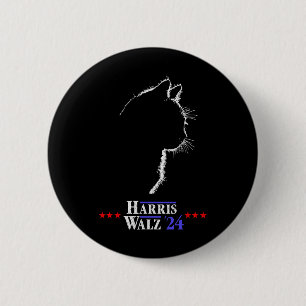 Walz-Shirt Katzen Damen Für Harris Kamala Walz-Shi Button