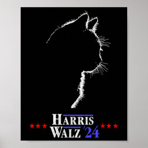Walz-Shirt Katzen Damen Für Harris Kamala Walz-Shi Poster