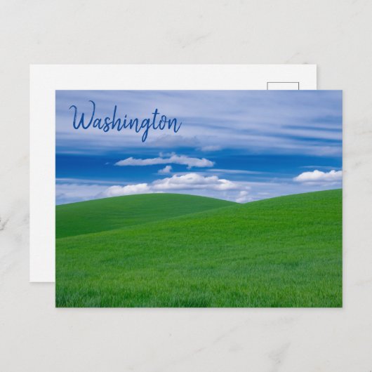 Walzen der grünen Weizenfelder des Palous Postkarte (Vorne/Hinten)