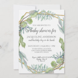 Walzen Grünpflanze Geschlecht Neutrale Babydusche  Einladung