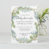 Walzen Grünpflanze Geschlecht Neutrale Babydusche  Einladung (Stehend Vorderseite)