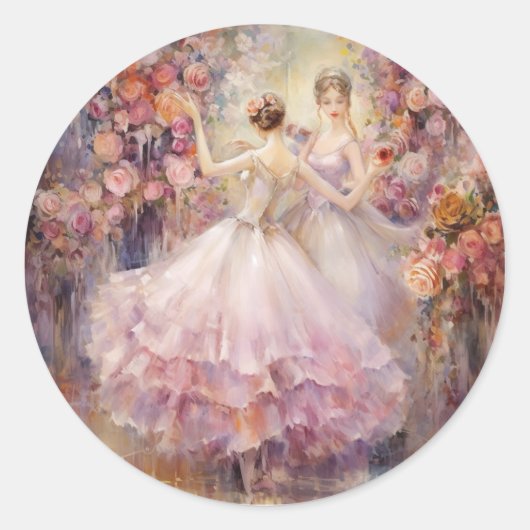Walzer der Blumen Nussknacker-Ballett Runder Aufkleber (Vorderseite)