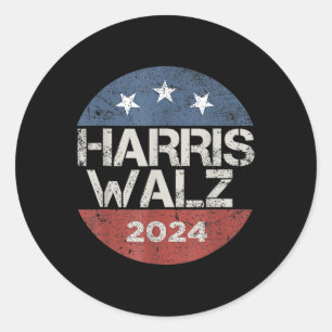 Walzheimer 2024 Vintag Button Kamala Harris Tim W Runder Aufkleber