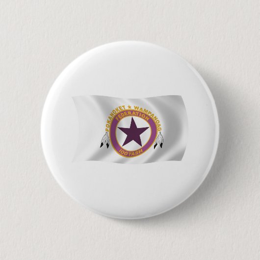 Wampanoag-Stammes-Flagge Knopf Button (Vorderseite)