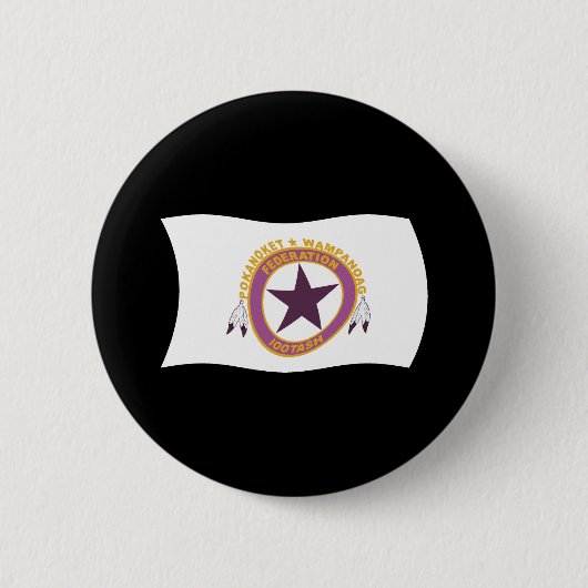 Wampanoag-Stammes-Flaggenknopf Button (Vorderseite)