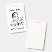 WAN-Mann in Ihrem Service Retro Tech Ausweis (Vorder- & Rückseite)