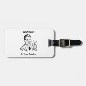 WAN-Mann in Ihrem Service Retro Tech Gepäckanhänger (Vorderseite horizontal)