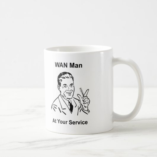 WAN-Mann in Ihrem Service Retro Tech Kaffeetasse (Rechts)