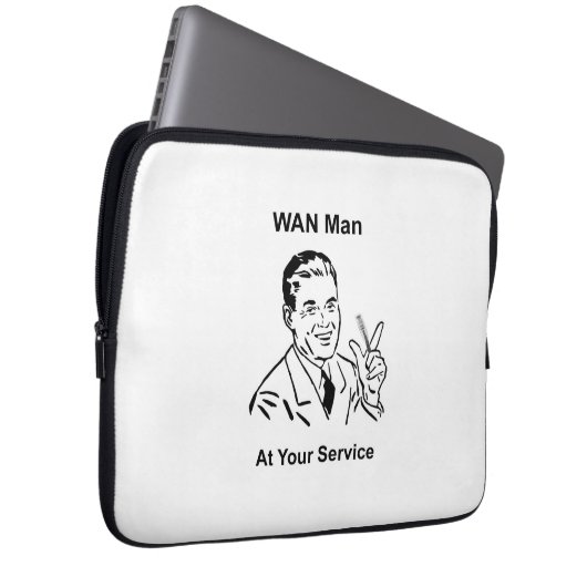 WAN-Mann in Ihrem Service Retro Tech Laptopschutzhülle (Vorne Rechts)